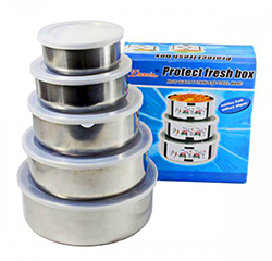 BỘ 5 THỐ INOX ĐỰNG THỰC PHẨM SIÊU TIỆN LỢI CÓ NẮP ĐẬY